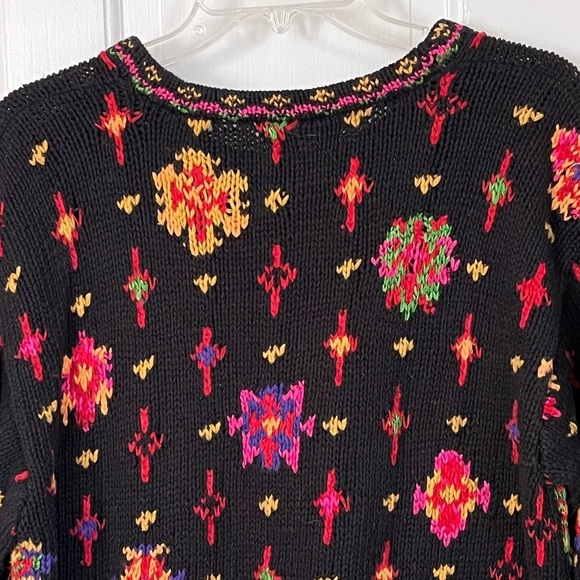 Casual Corner Limited Edition Vintage Hand Knit Allover Embroidered Sweater M - Picture 7 of 12